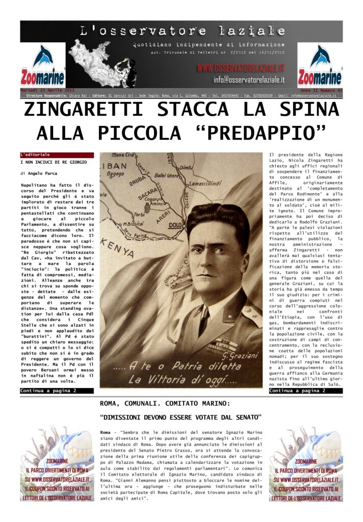 L'osservatore d'Italia edizione del 23 Aprile 2013